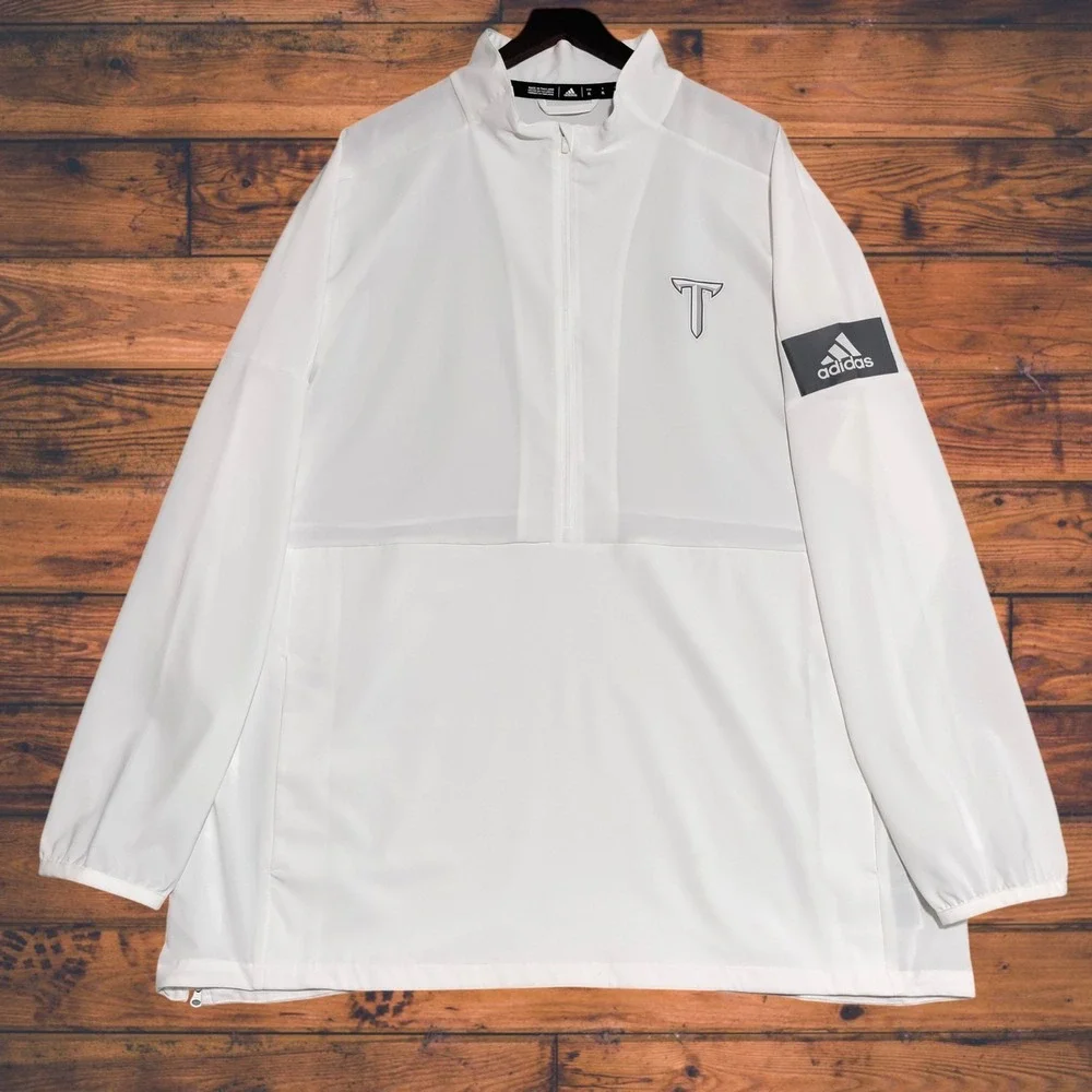 Adidas Troy Trojans Sideline‎ Jacket Mens XL Half Zip Woven Windbreaker Pullover